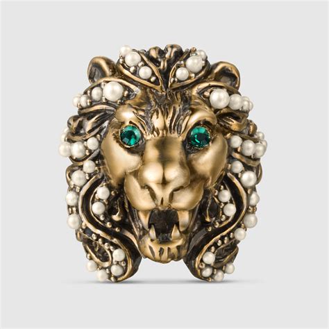 gucci ring for woman|female gucci lion ring.